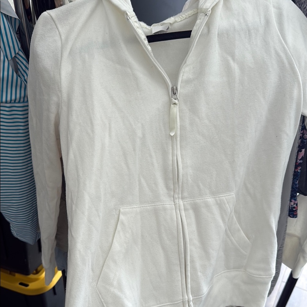 White Zip-Up Hoodie